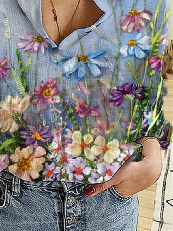 Pastel Flower Print Shirt