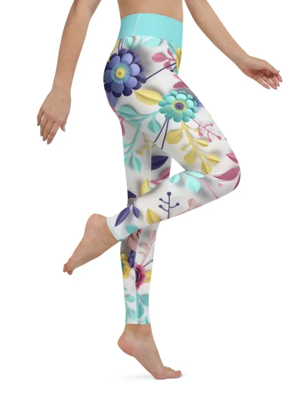 Pastel Floral Yoga Leggings