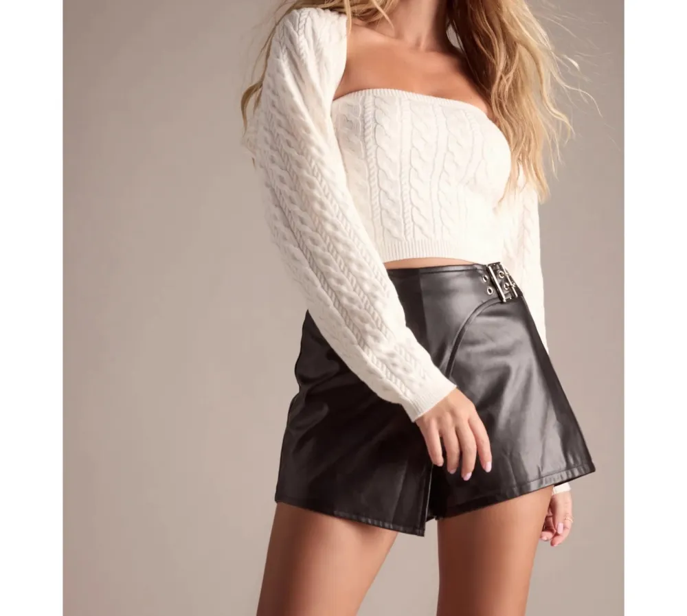 Ivory Cable Knit Long-Sleeve Top