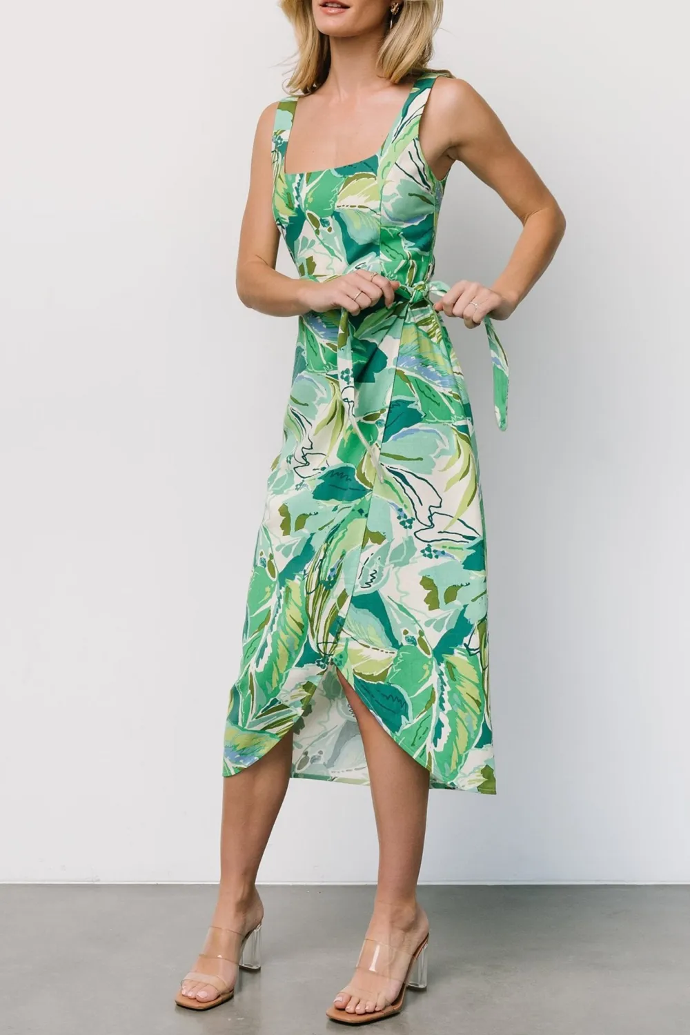 Casual A-Line Linen Blend High-Waist Dress