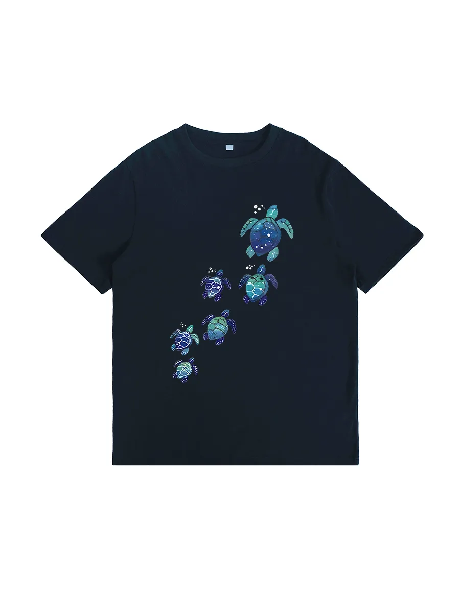Crew Neck Art Graphic Cotton T-Shirt
