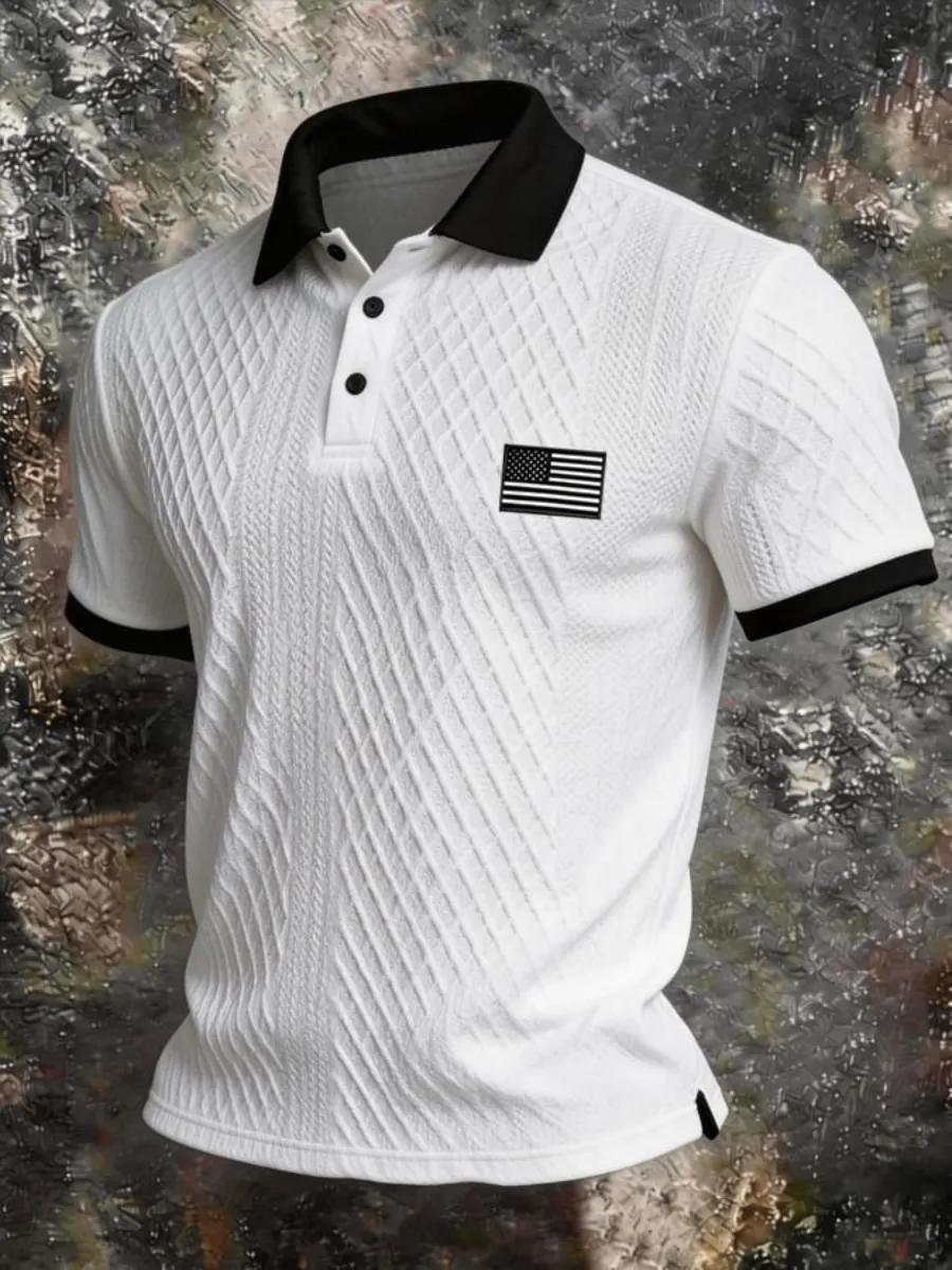 Men's 2026 USA 250th Anniversary Patriotic Printed Polo Shirt