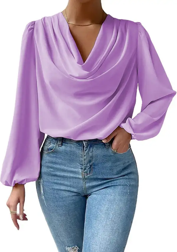 Chiffon Cowl Neck Blouse