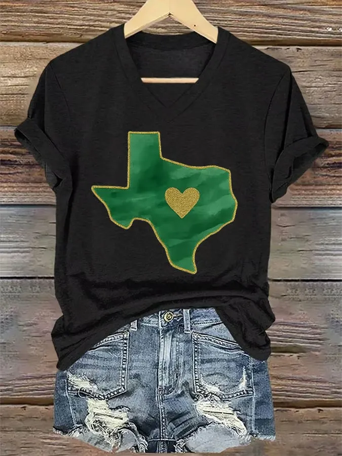 Women's Retro Prayers For Camp Mystic Texas Strong Print T-Shirt