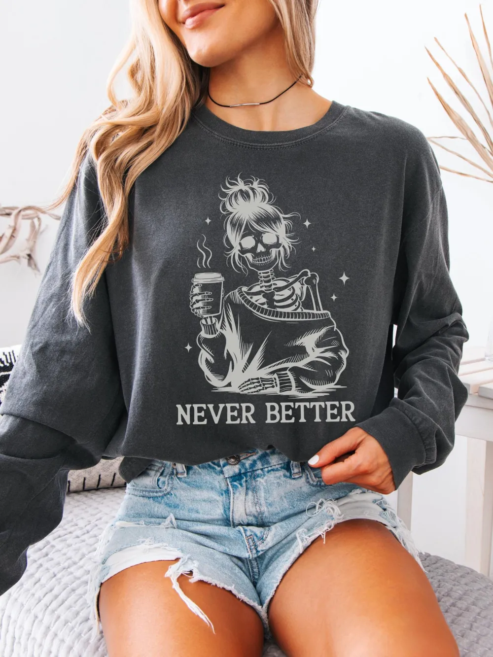 Skeleton Girl Print T-Shirt