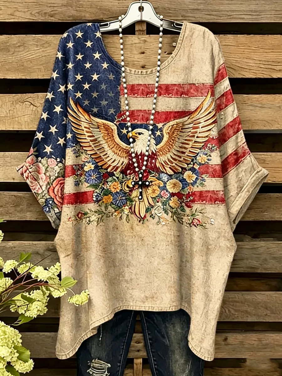 Women's floral art printed casual T-shirt