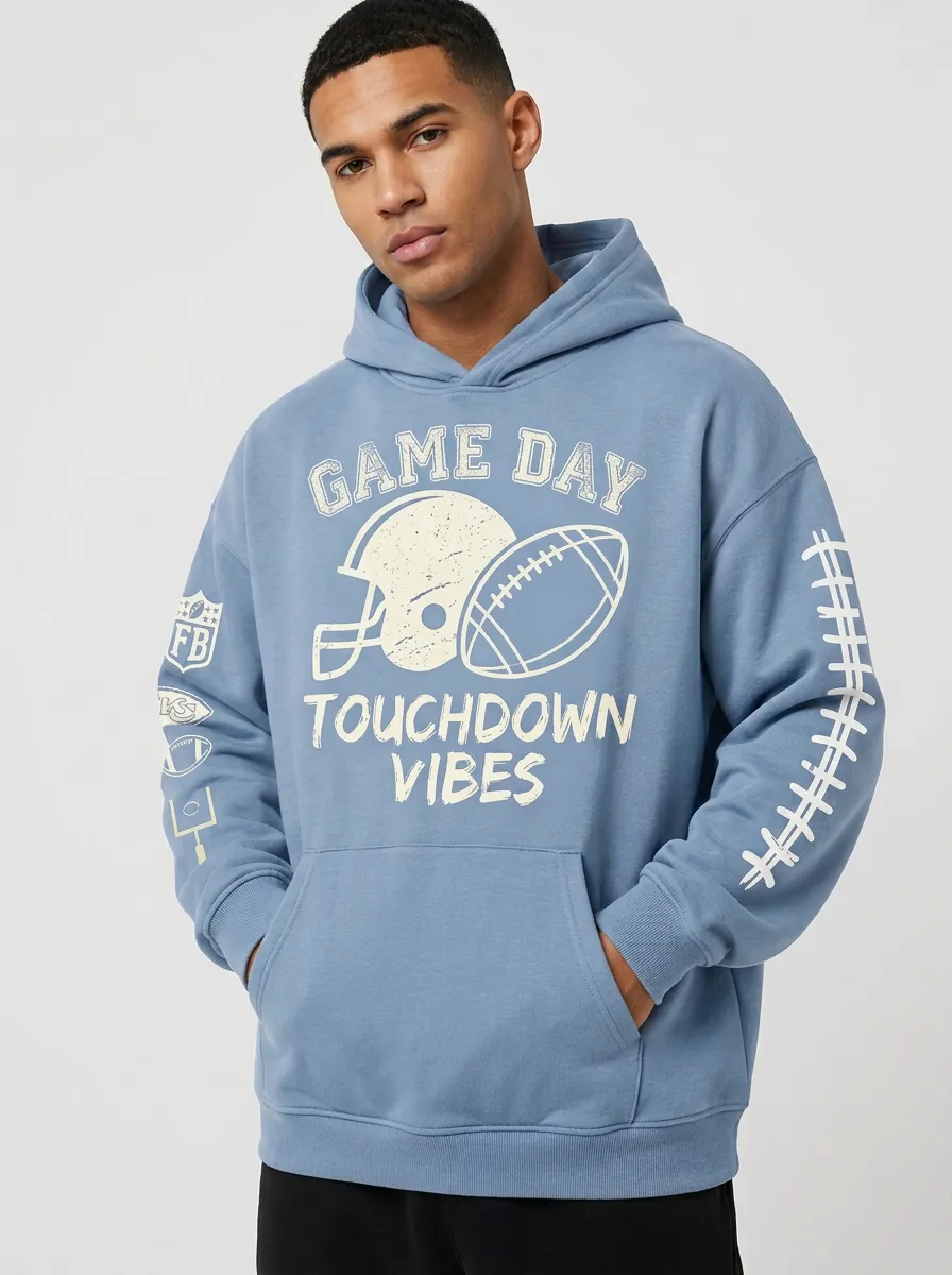 Men's American Football Game Day Touchdown Vibes Hoodie