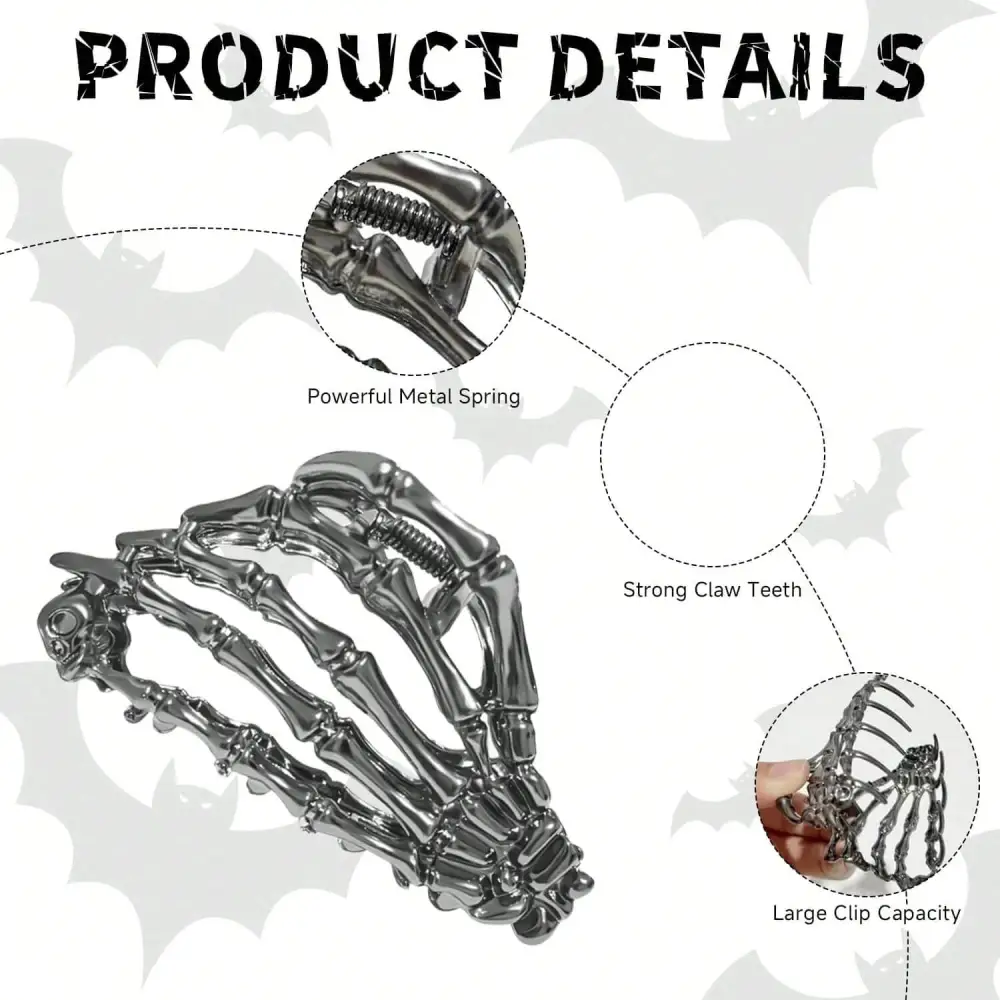 3pcs Metal Black Spider Web Hair Clips