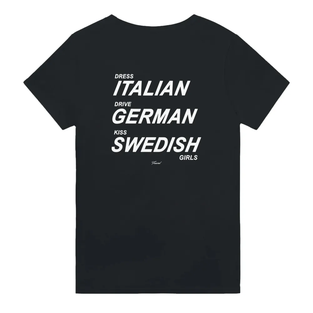 Men's Back Letter Print Casual Round Neck T-Shirt