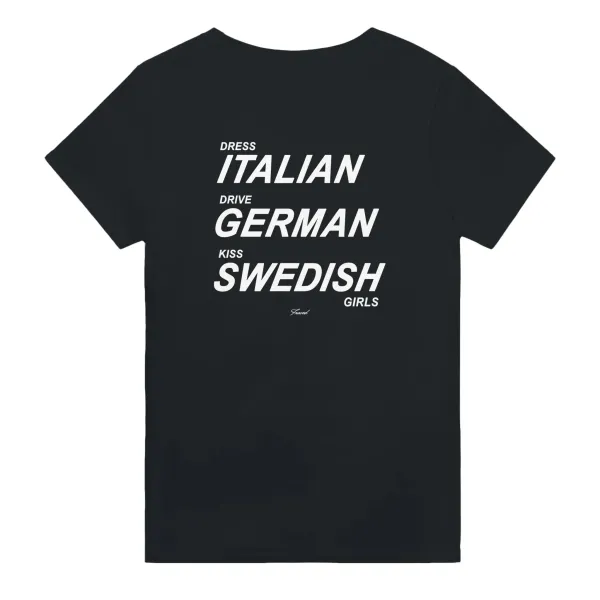 Men's Back Letter Print Casual Round Neck T-Shirt