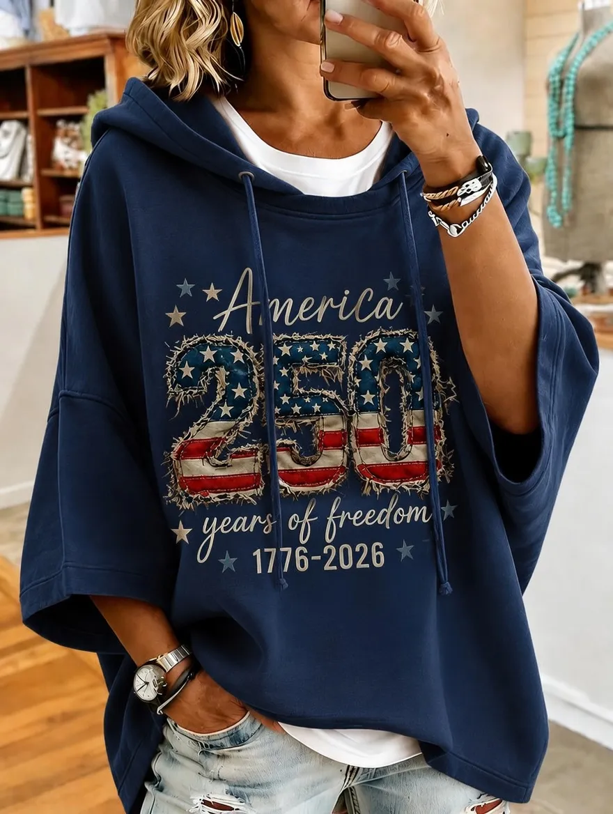 Women's America 250 Years of Freedom 1776-2026 Short Sleeve Hoodie