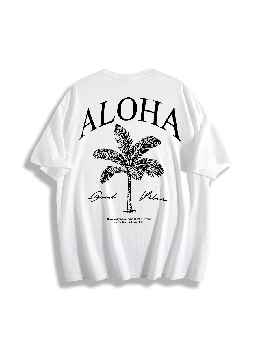 Coconut Tree Print Multi-Color Short Sleeves