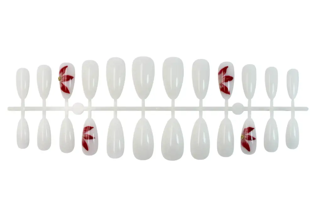 Nailhour 24Pcs Minimalist 3D Short Almond Press On Nails