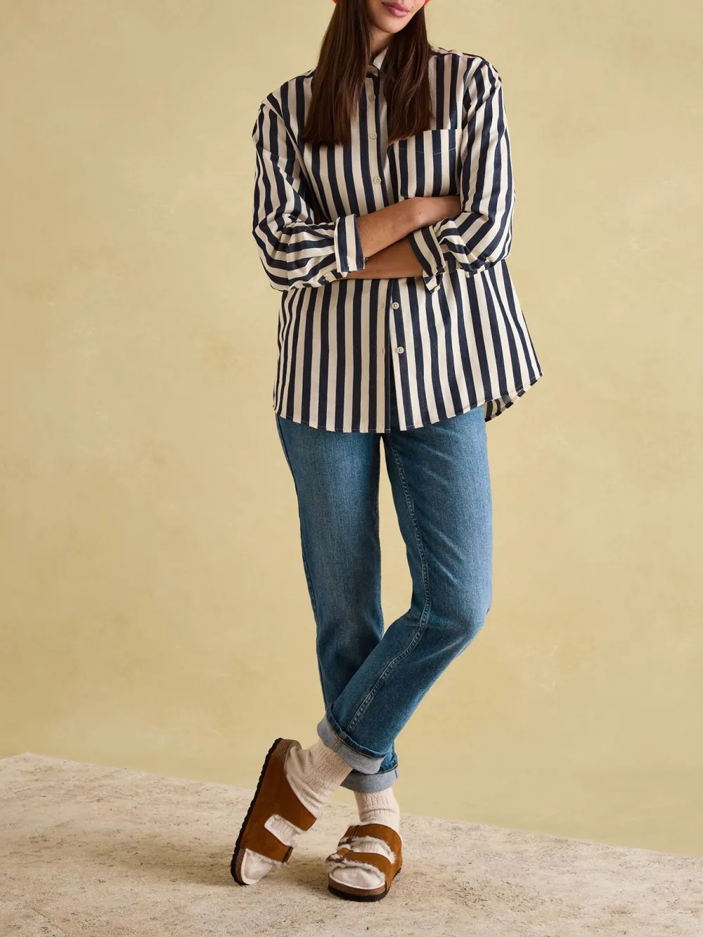Green & Cream Stripe Shirt