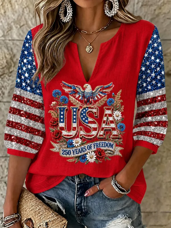Women's 250th Anniversary Printed Casual Top