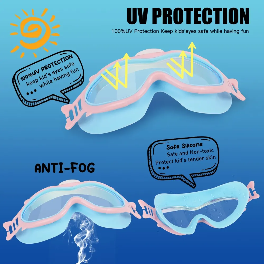 Upgraded Children'S Full-Coverage Swimming Goggles With Earplugs