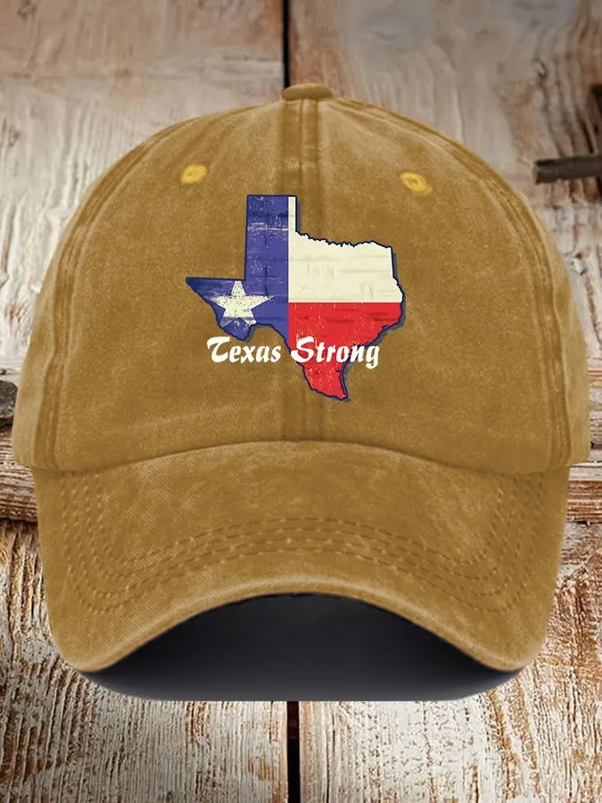 Retro Texas Strong Print Baseball Cap