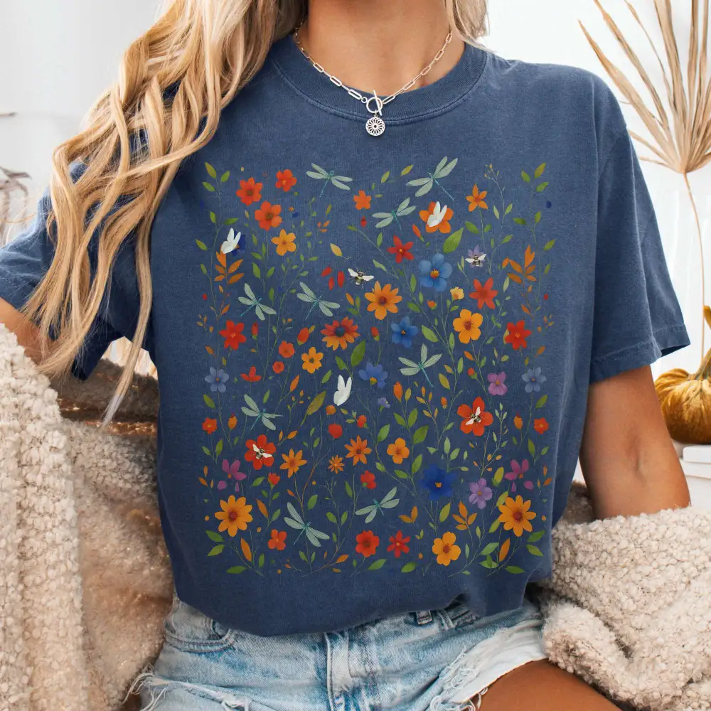 Dragonfly Wildflowers T-Shirt