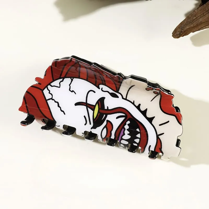 Halloween Strange Face Hair Clip Scary Dark Clown Shark Clip
