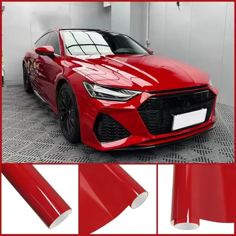 Glossy Bright Red Car Protection Film