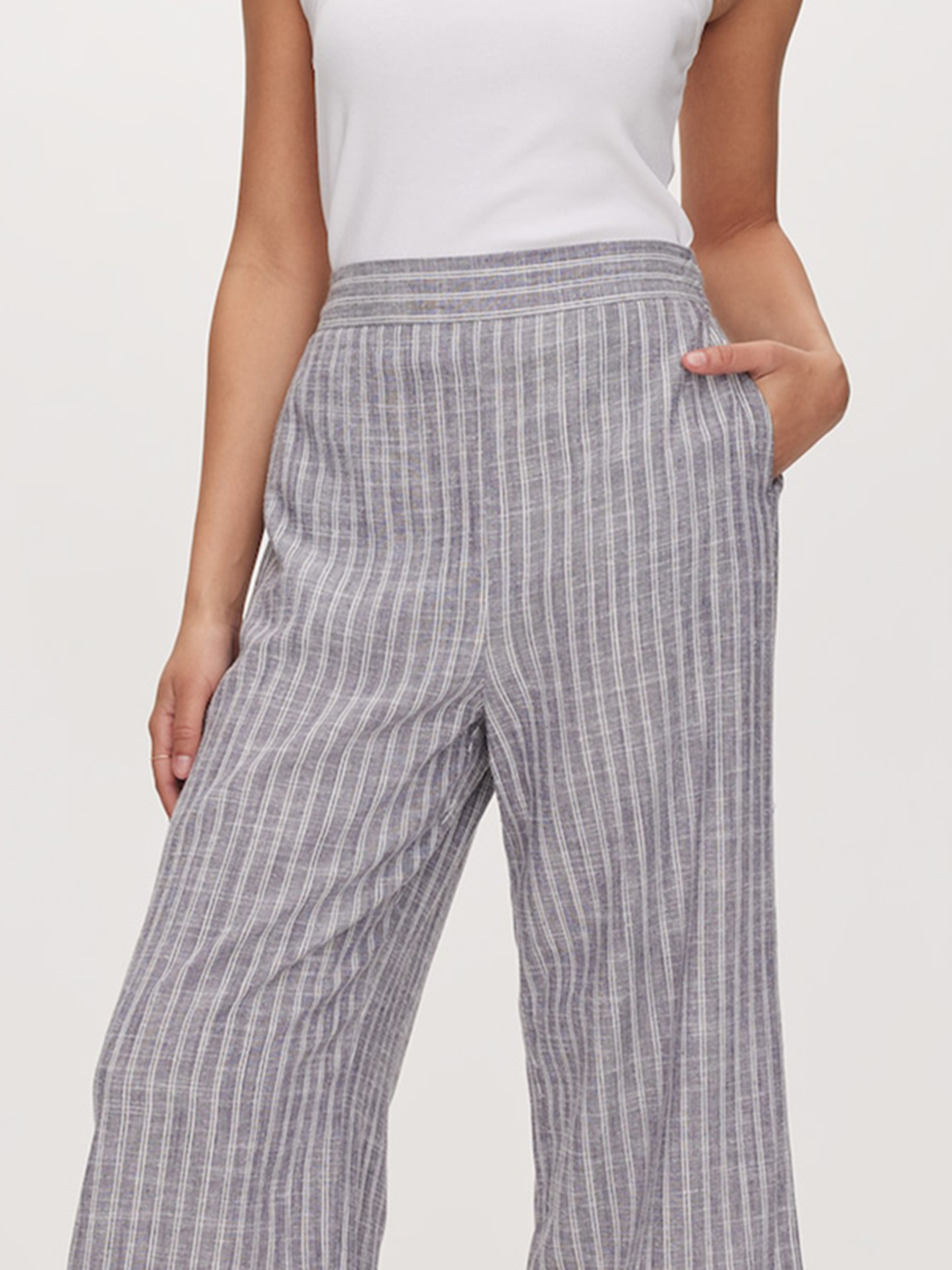 Daily White Stripe Culotte
