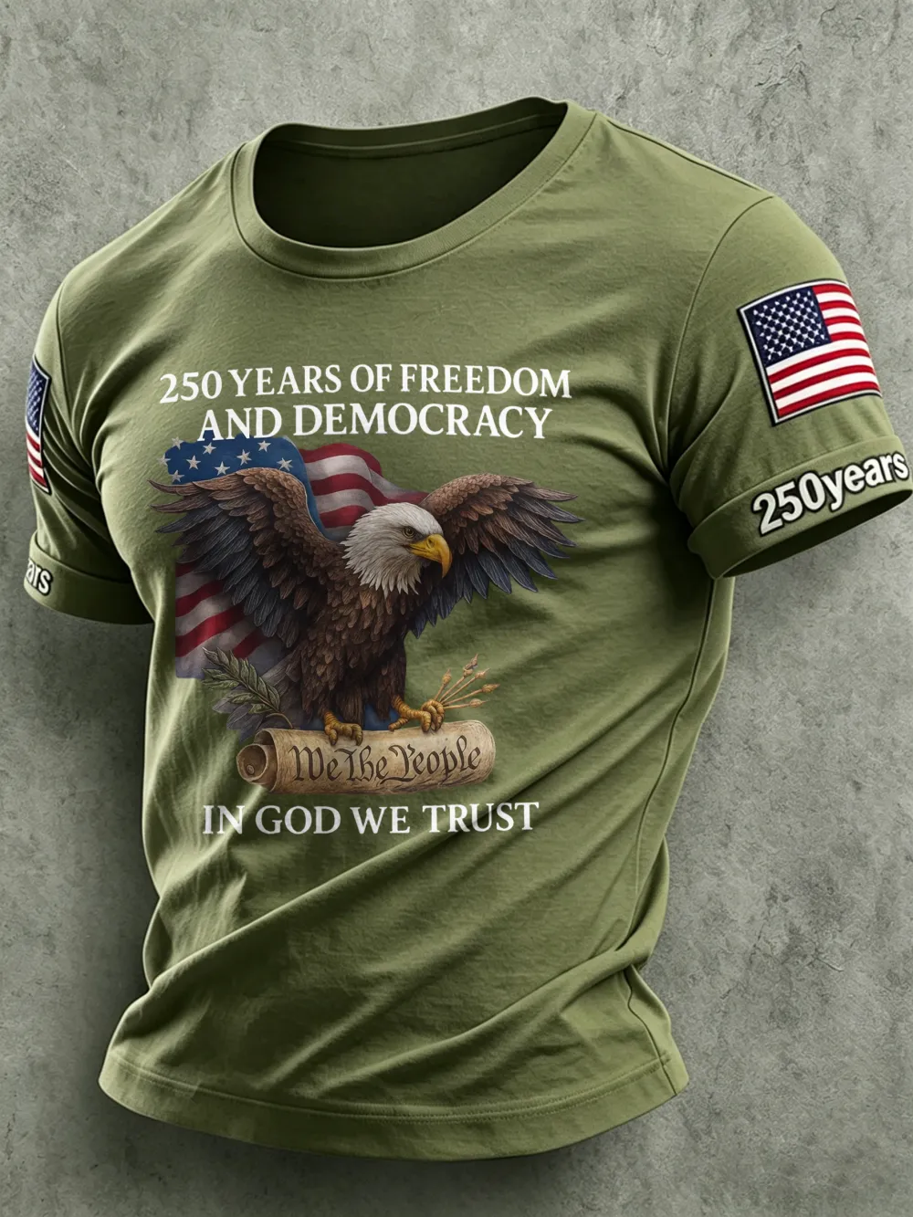 Men'S America Flag Printed Casual T-Shirt