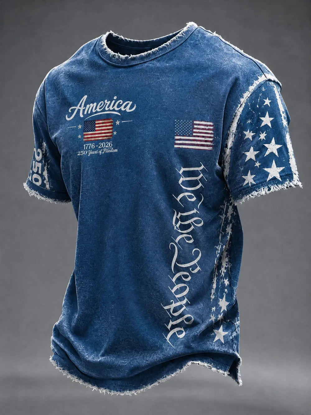Men's 250Th Anniversary Printed Round Neck Short Sleeve T-Shirt From The United States