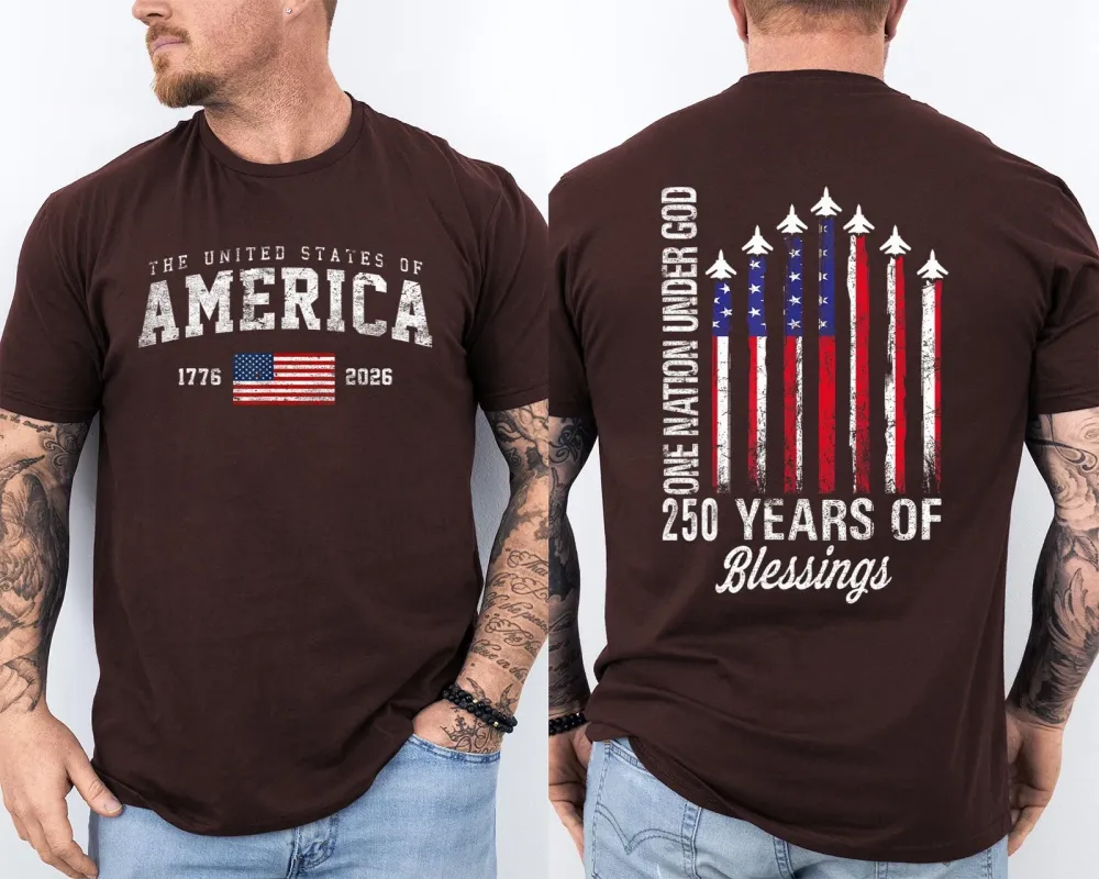 Men'S Casual American 1776-2026 Anniversary Printed Short Sleeved T-Shirt