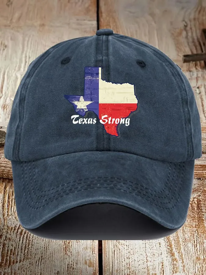 Retro Texas Strong Print Baseball Cap
