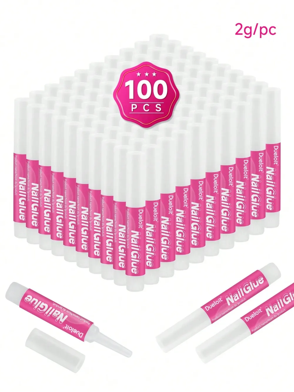 Nailhour 10/20/50/100pcs Nail Glue For Nail Tips & Press-On Nails (2g/pcs)