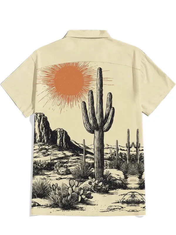 Cactus - 100% Cotton Cuban Collar Shirt