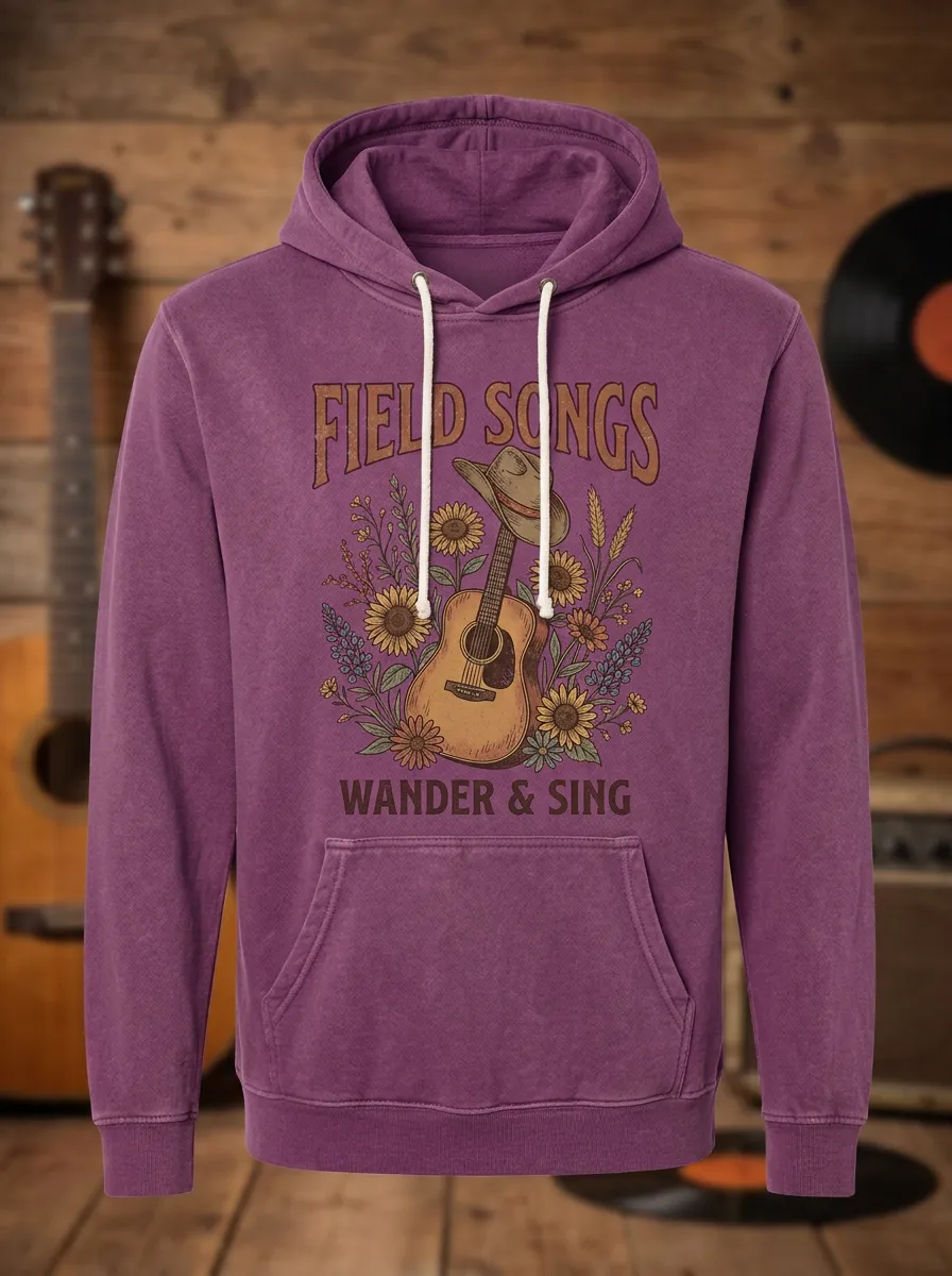 Cowboy-Hat Sunflower Unisex Country Music Pullover Hoodie