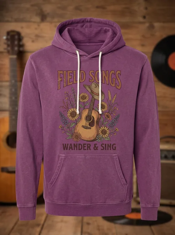 Cowboy-Hat Sunflower Unisex Country Music Pullover Hoodie