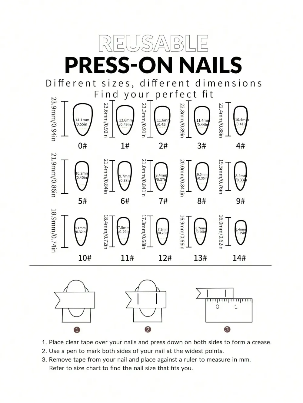 Nailhour 30Pcs Short Almond French Cute Polka Dot, Star, Moon Press On Nails