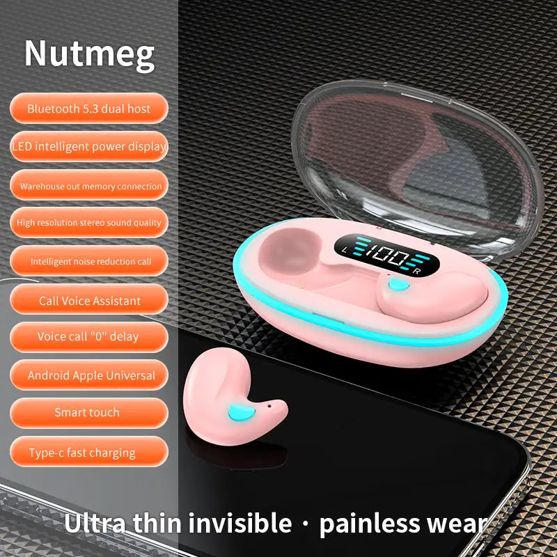 🔥Hot Sale 60% OFF🔥Thin Waterproof Earbuds for Small Ears: Comfortable for Sleep, Exercise - No Pressure, Low Delay, Long Life