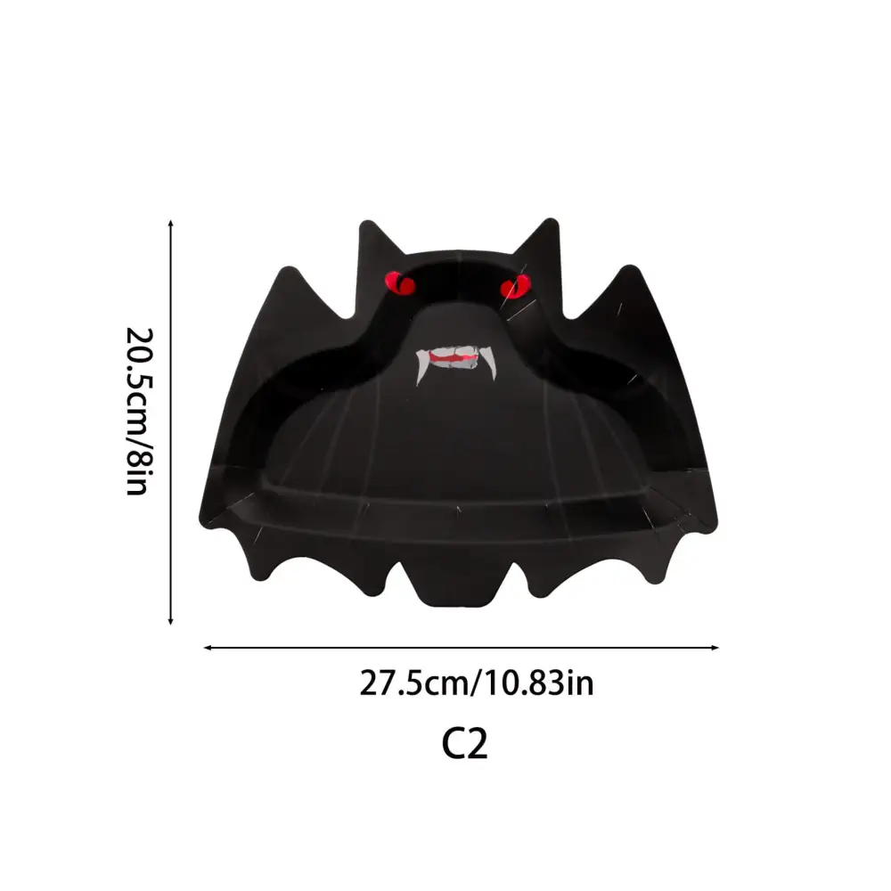 10 Pcs Halloween Series Bat Birthday Party Alien Paper Plates (Disposable)