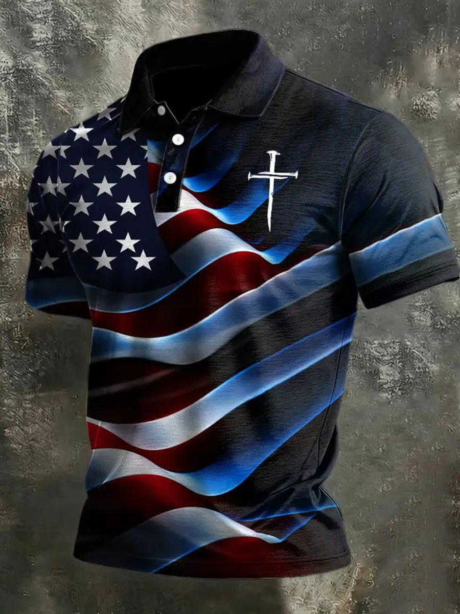Men's 250Th Anniversary Printed Casual Polo Shirt