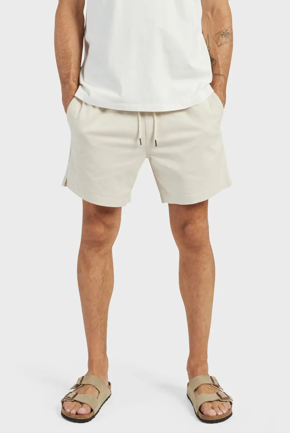 Black Cotton Drawstring Shorts
