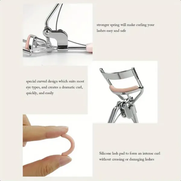 Pink Eyelash Curler and Eyelash Comb Set