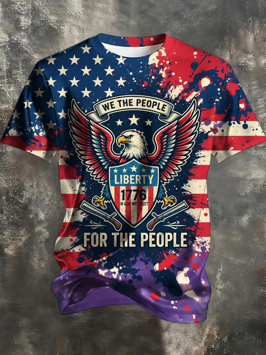 Men's Casual We The People,Liberty For The People Printed T-shirt