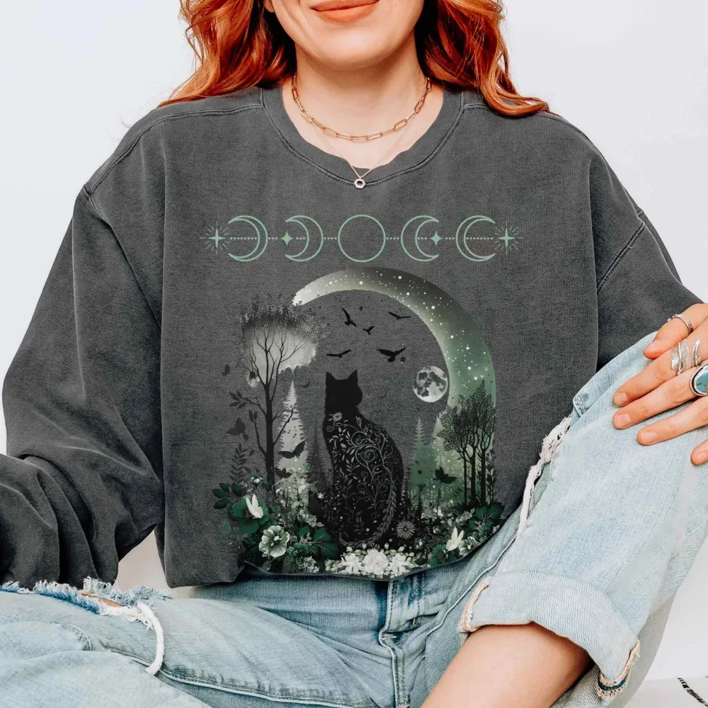 Mystical Black Cat Sweatshirt