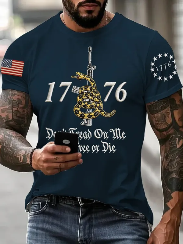 Men's Don't Tread on Me Printed Short-Sleeve T-Shirt