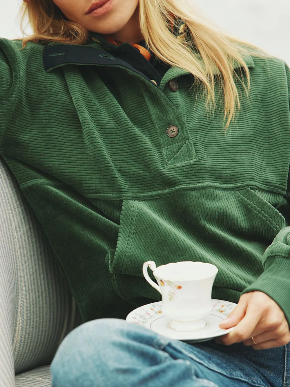 Green Corduroy Sweatshirt