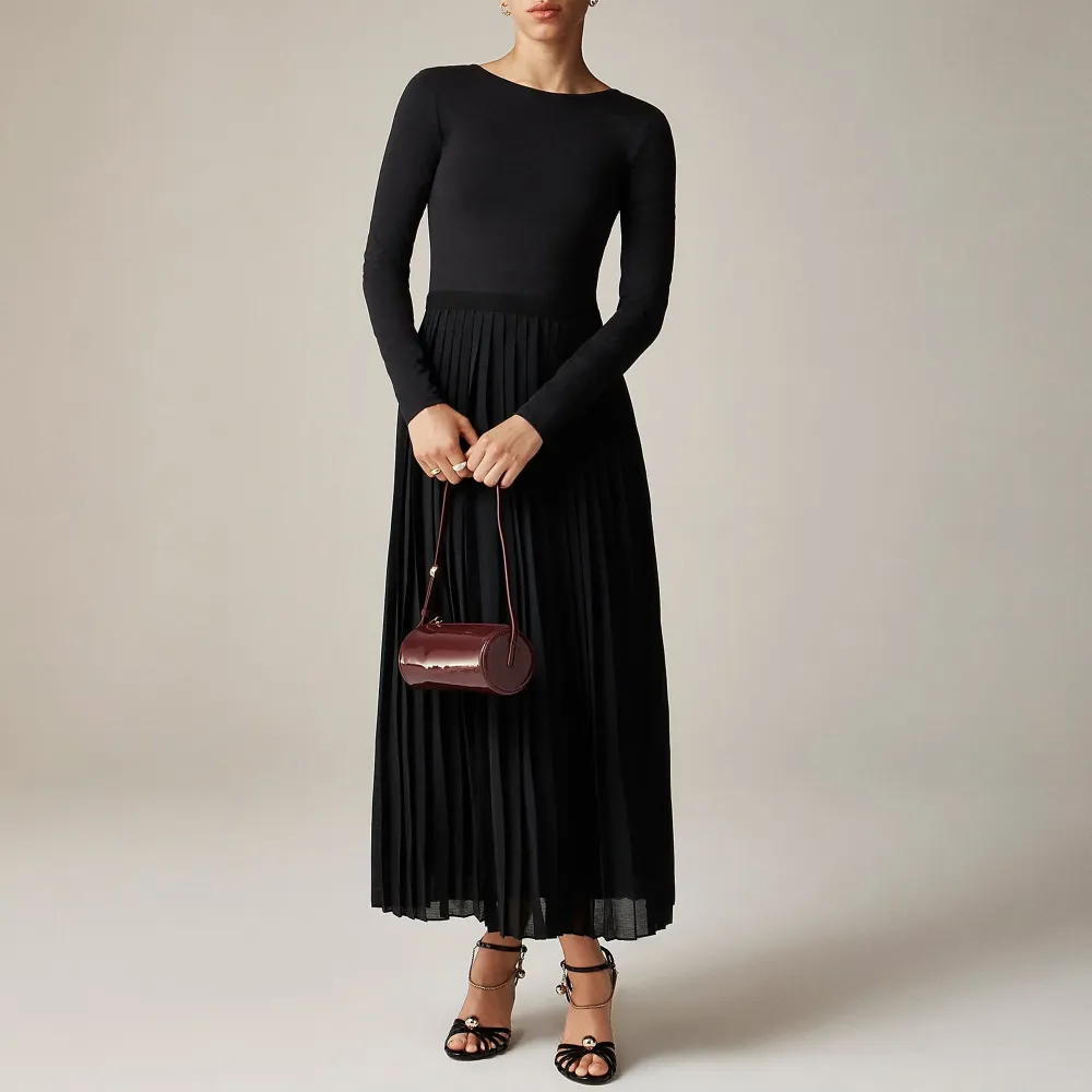 Pleated Ballet Dresses in Stretch Cotton-Blend