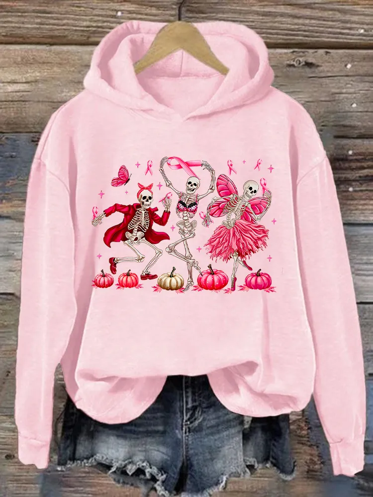 Skeleton Dancing Printed Funny Hoodies