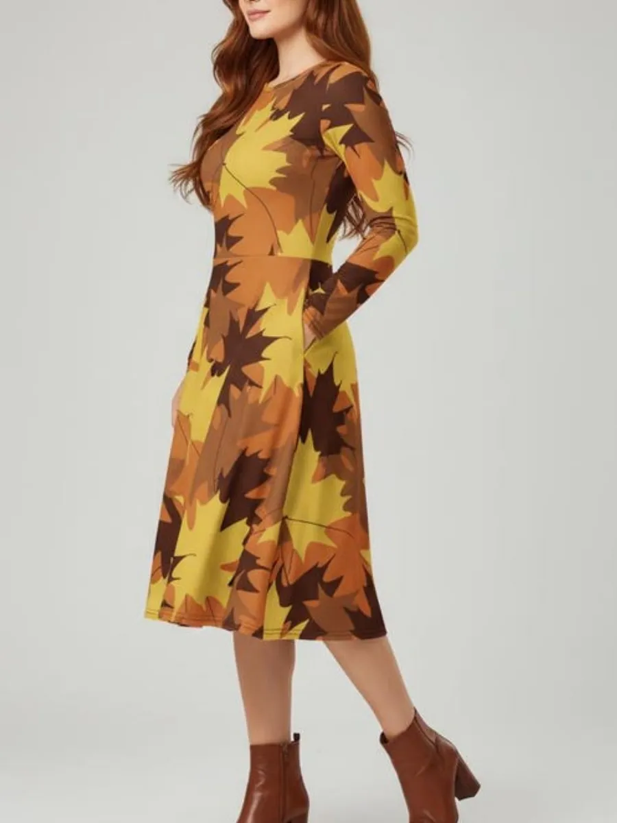 Maple Leaf Midi Dress