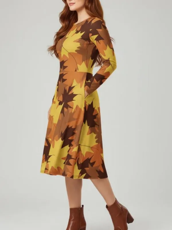 Maple Leaf Midi Dress