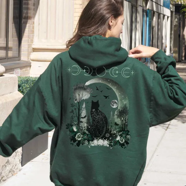 Mystical Black Cat Hoodie