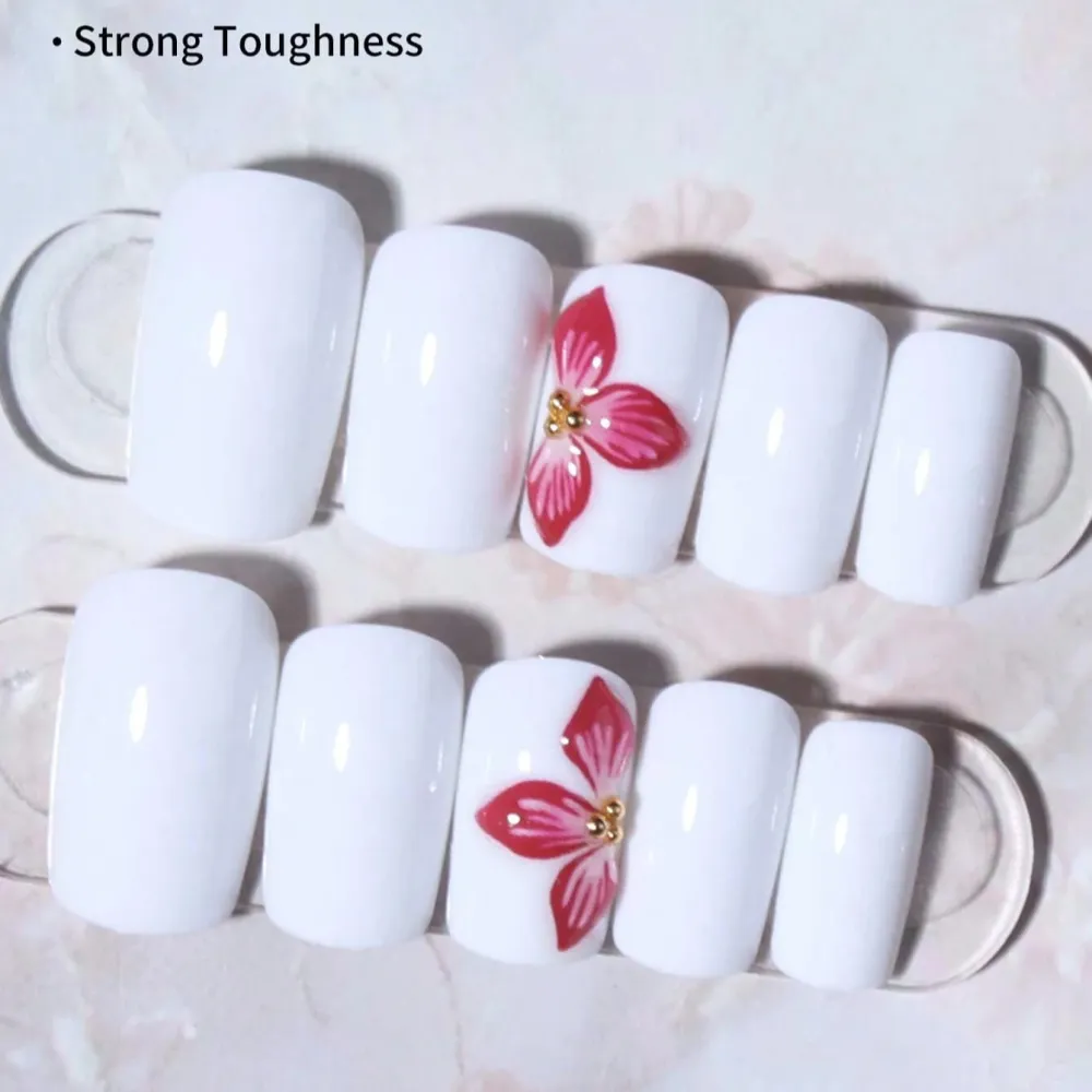 Nailhour 24Pcs Minimalist 3D Medium Square Press On Nails