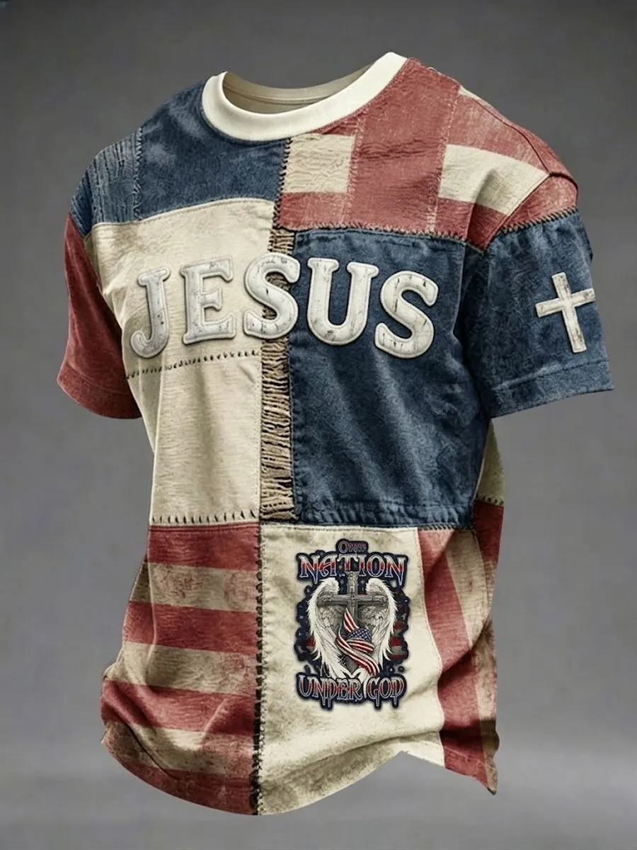 Men'S Faith  Print Casual Top